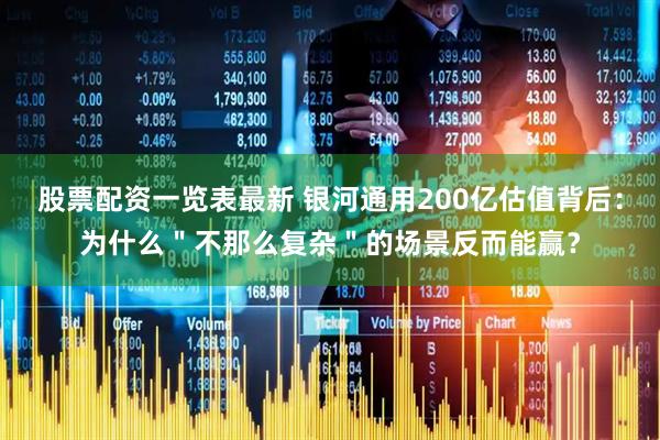 股票配资一览表最新 银河通用200亿估值背后：为什么＂不那么复杂＂的场景反而能赢？